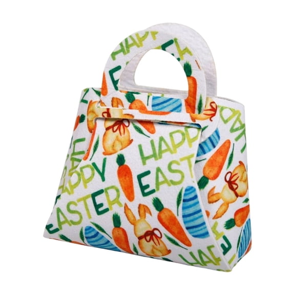 Gallickan Easter Tote Bag, Cute Easter Basket for Easter Egg Hunt, Storage Bag Basket Kids Gift Storage Tote Bag, B