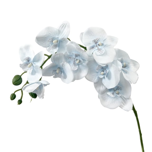 Gallickan Fake Orchid, Realistic Phalaenopsis Silk Flower 9 Stems Artificial Plant for Living Room Table Centerpiece Wedding Home Luxury Decor,Real Touch Orchid 9 Stems(light blue,27")