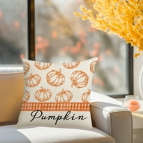 Gallickan Fall Pillow Covers 18x18 Inch, Pumpkin Maple Leaves Autumn Harvest Throw Pillow Cases Decorative Thanksgiving Day Cushion Case for Couch Sofa Outdoor Home Decor, C