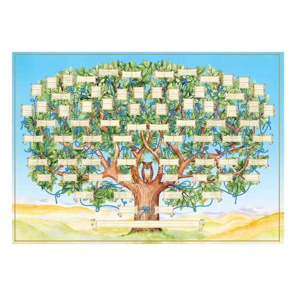 Elainilye Family Tree Chart to Fill, Generation Genealogy Poster Blank Fillable Ancestry Chart, Large Family Tree Picture Frame Wall Decor Gift for Family Member, 20x28 inch