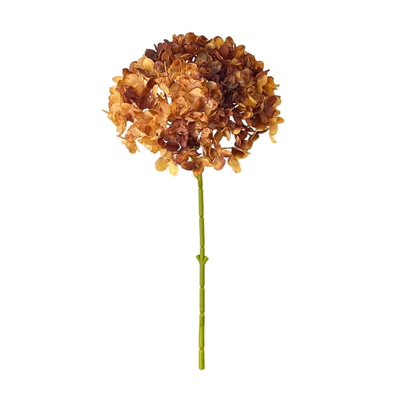 Gallickan Faux Hydrangea Flowers, Autumn Color Silk Flower, Realistic Fake Bloom for Home Decoration, Wedding Centerpiece, DIY Craft and Table Display, Brown