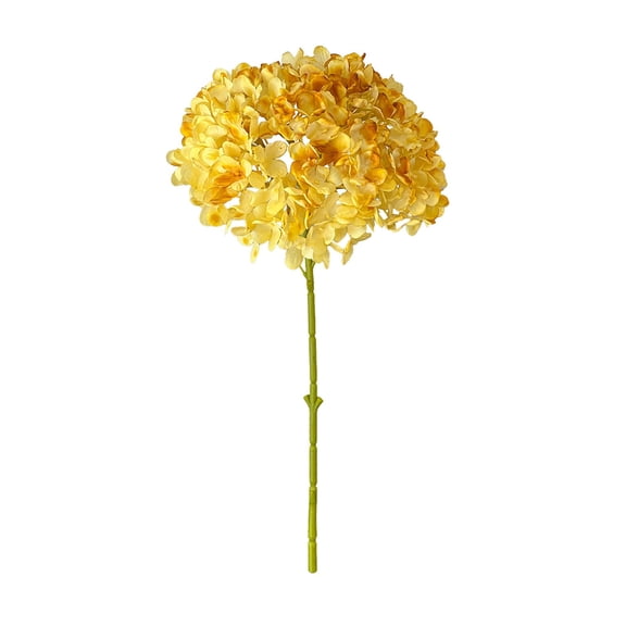 Gallickan Faux Hydrangea Flowers, Autumn Color Silk Flower, Realistic Fake Bloom for Home Decoration, Wedding Centerpiece, DIY Craft and Table Display, Yellow
