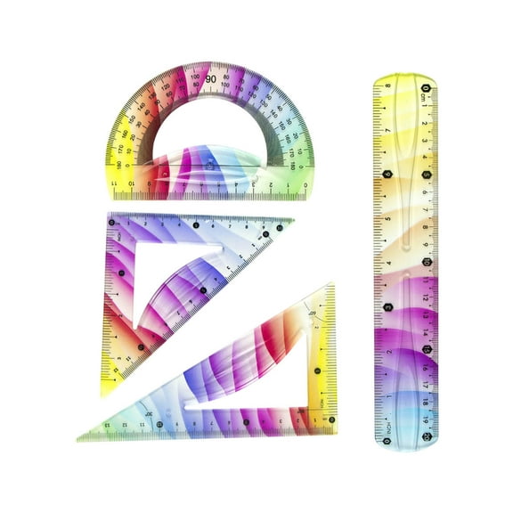 Gallickan Flexible Ruler, 8 Inch Colored Soft Bendable Ruler for Drawing Measurement, Plastic Tool, Ideal for Crafts DIY Projects, Easy Use Gauge, Multicolor