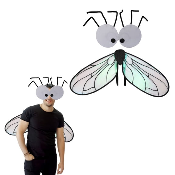 Gallickan Fly Wing Halloween Glitter Insect Wing Props Lightweight Dress Up Accessories Sparkling Color Changing for Party Stage Performance