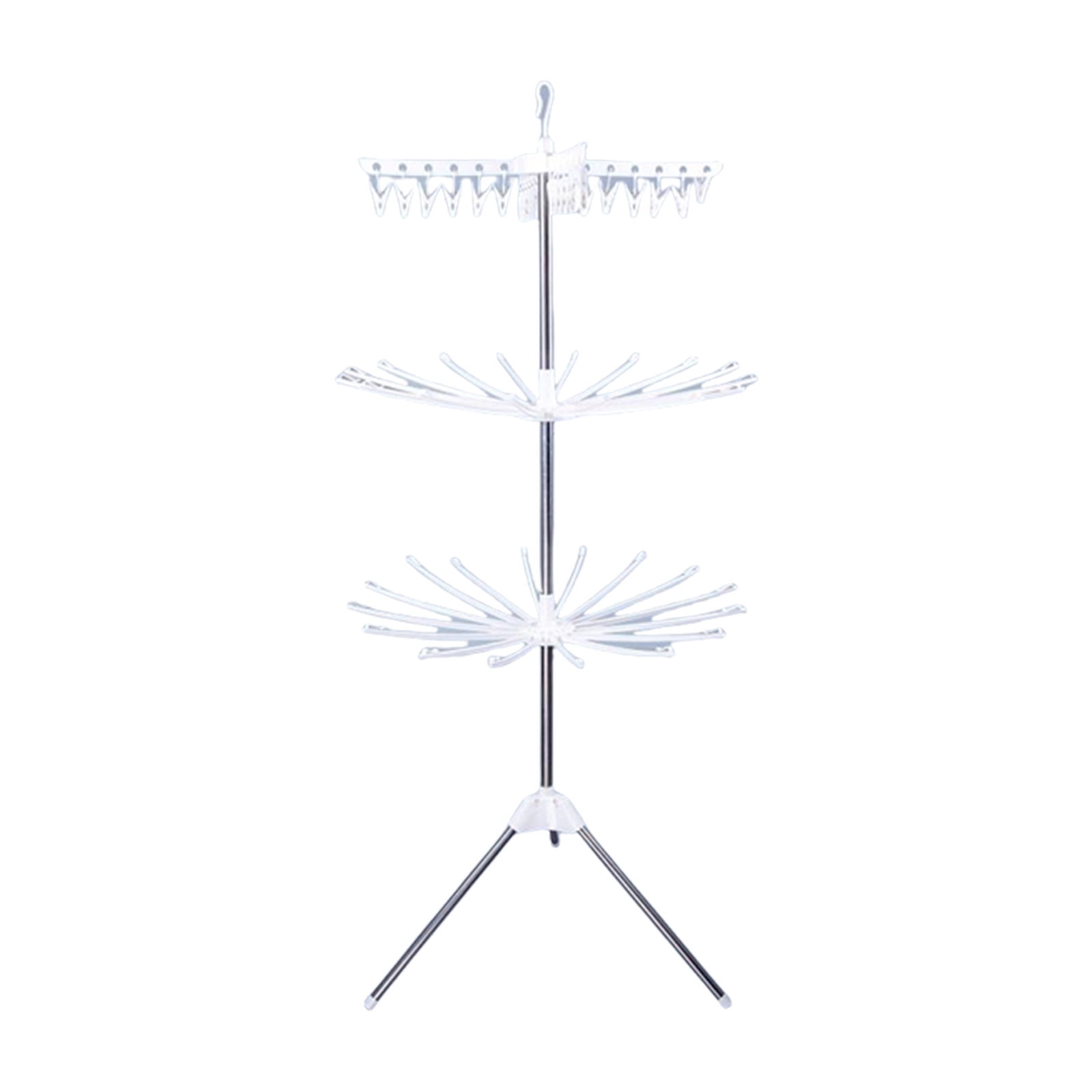 Elainilye Folding Drying Rack, Large Stainless Steel Indoor Outdoor Clothesline Space Saving 24 Pins Included, White