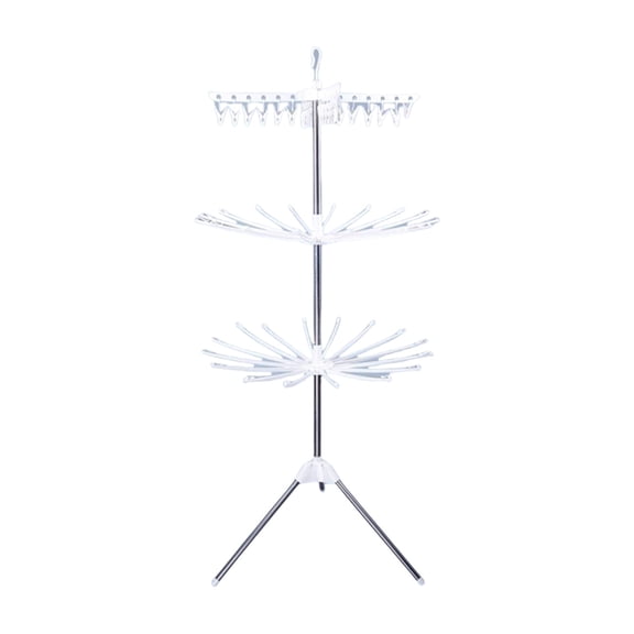 Elainilye Folding Drying Rack, Large Stainless Steel Indoor Outdoor Clothesline Space Saving 24 Pins Included, White