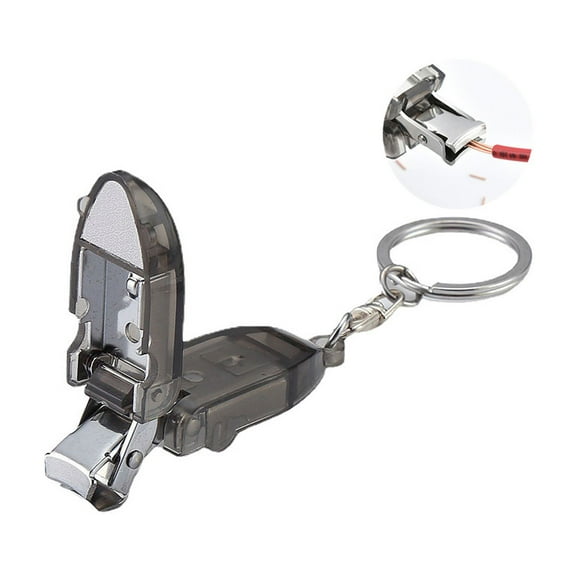 Elainilye Folding Nail Clippers, Mini Keychain Travel Nail Cutter with File, Portable Care Tool for Car Purse Backpack Emergency, Black