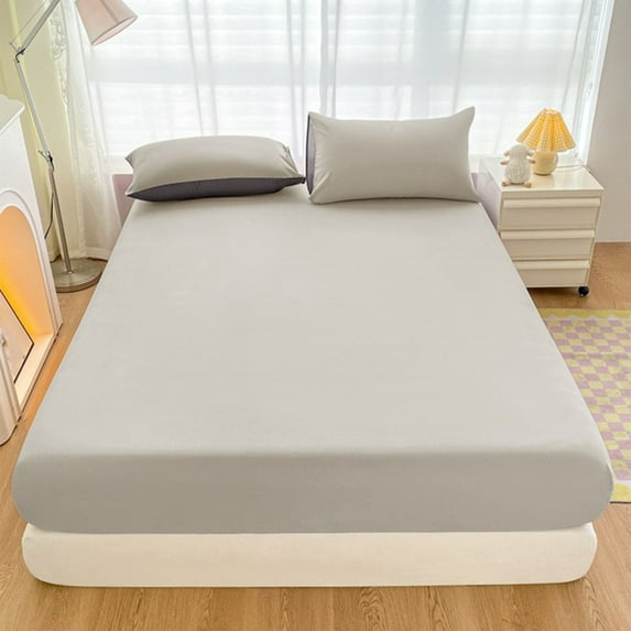 Gallickan Full Fitted Sheet Set, Bed Sheet with 2 Pieces Pillow Cases - 3 Pcs Bed Set - Deep Pocket - Soft Microfiber - Shrinkage and Fade Resistant - Easy Care, Silver