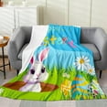 thumbnail image 1 of Gallickan Fuzzy Bunny Blanket, Cute Easter Throw Blanket, Soft Plush Blankets, Comfortable Easter Gifts for Girls, 40x28 Inches, Blue, 1 of 7