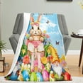 thumbnail image 1 of Gallickan Fuzzy Bunny Blanket, Cute Easter Throw Blanket, Soft Plush Blankets with Bunny,Eggs and Floral Pattern, Gifts for Girls, 40x28 Inches, Blue, 1 of 6