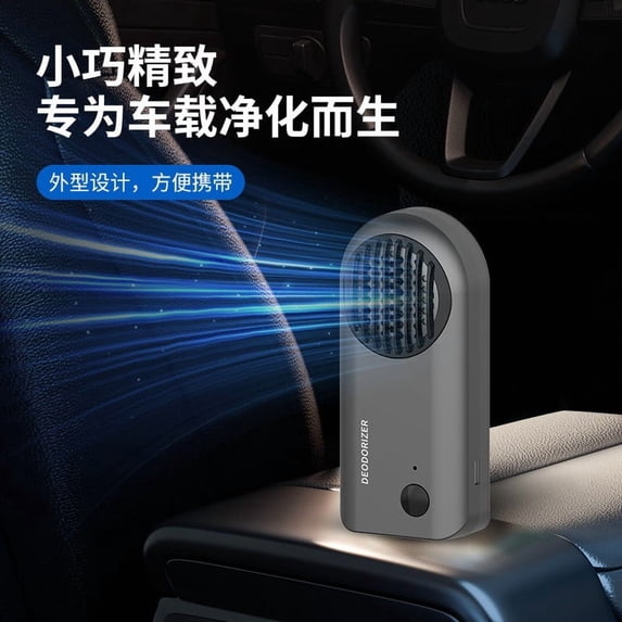 Gallickan Gray Car Air Purifier Smart USB Deodorizer Rechargeable 1200mAh Portable Odor Eliminator for Vehicle Closet Fridge Home
