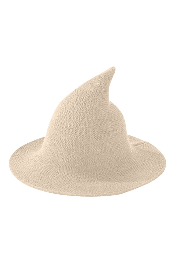 Gallickan Halloween Hat Accessory, Foldable Witch-hat for Summer Outdoor Gatherings, Wizard Themed Party Decor Fun Wearable Item, Beige
