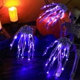 thumbnail image 1 of Gallickan Halloween LED Light String, Skeleton Hand Ghost Claw Decor, Purple Glow Lights for Indoor Party, Battery Operated Atmosphere String, 2 Meter 20 Lights, White, 1 of 6