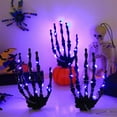 thumbnail image 1 of Gallickan Halloween LED Light String, Skeleton Hand Ghost Claw Decor, Purple Glow Lights for Indoor Party, Battery Operated Atmosphere String, 2 Meter 20 Lights, Black, 1 of 6