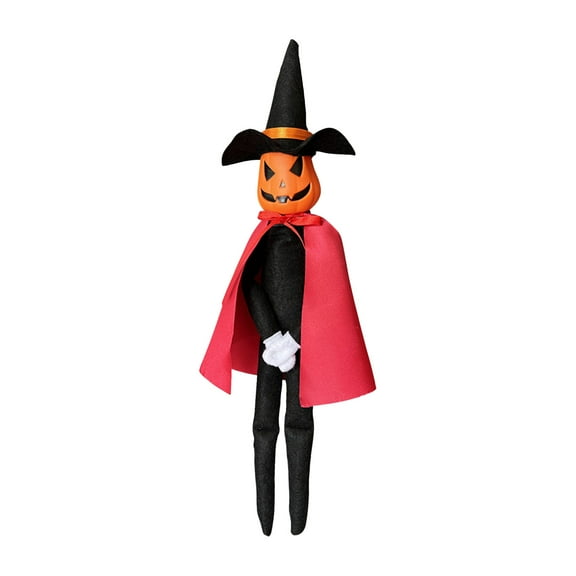 Gallickan Halloween Pumpkin Elf Doll, 14 Inch Handmade Stuffed Pumpkin Elf Toys, Halloween Pumpkin Elf Doll for Holiday Tabletop Home Decoration Party Props, B