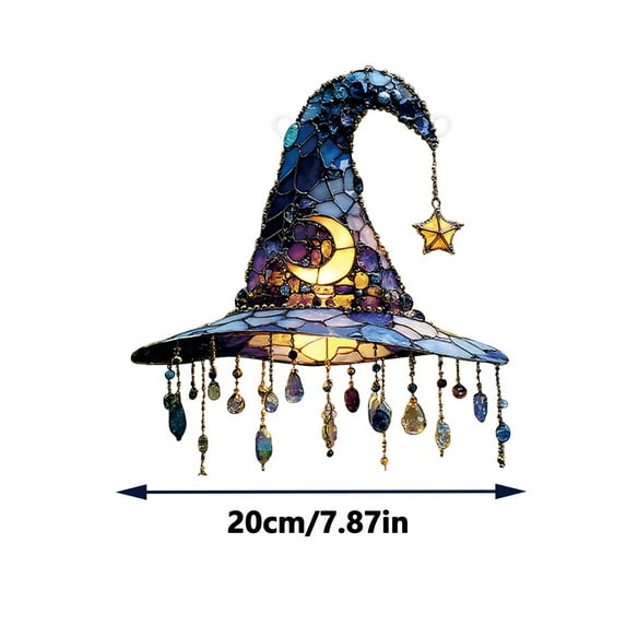 Gallickan Halloween Witch, 2D Flat Acrylic Home Decoration Accent with Shimmering Details, Themed Wall Art for Living Room Bedroom, B