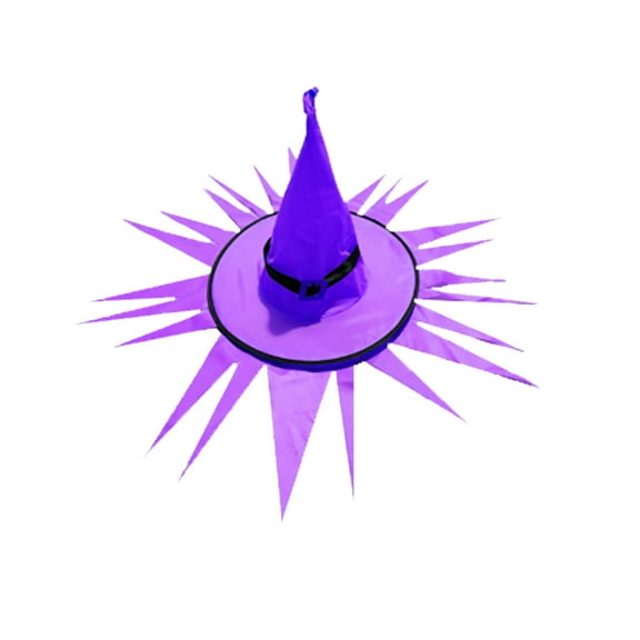 Gallickan Halloween Witch Hat, 2Pcs Lighted Halloween Hat, Halloween Decorations for Outdoor Witch Party Carnival Supplies for Party Decor, Purple