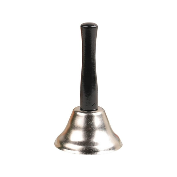 Gallickan Hand Bells, Silver Steel Service Handbells Black Wooden Handle Diatonic Metal Bells for Christmas, Church, Restaurant, Silver
