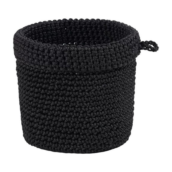 Gallickan Hanging Storage Basket, Wall Mounted Organizer Bin, Handwoven Cotton Material, Desktop and Bedside Holder, for Home Organization and Small Item Storage, Black