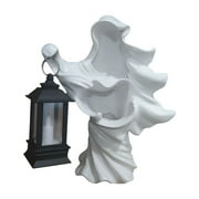 Gallickan Hell Messenger Lantern Decoration, Witch Resin Sculpture Decoration Ghost Statue Decoration Realistic Resin Ghost Sculpture Halloween Theme Gift Props, C