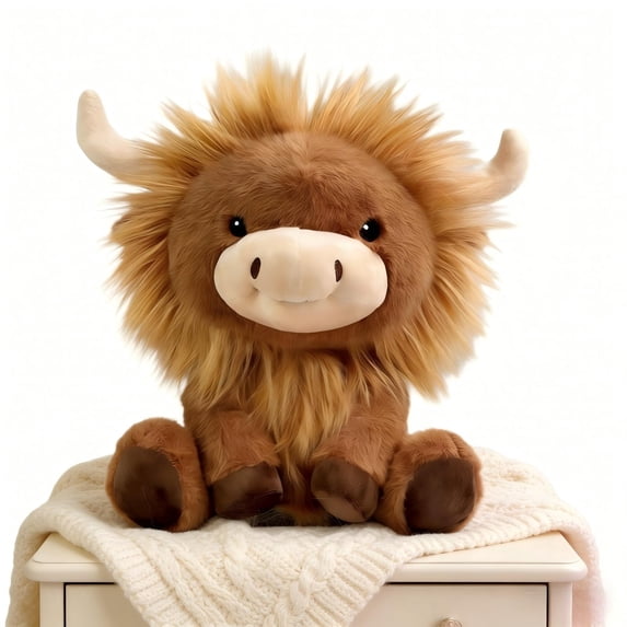 Gallickan Highland Cows Plush Toys Cute Farm Stuffed Animal Dolls Perfect Christmas Birthday Gifts For Adults Kids Boys And Girls