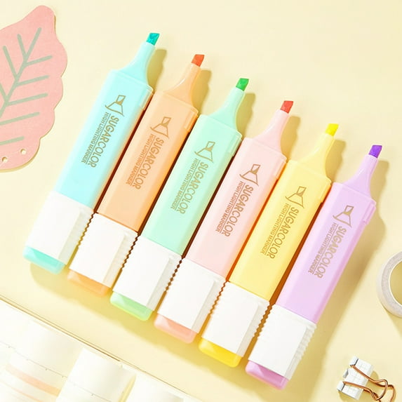 Gallickan Highlighters Set, Thick Tip Large Capacity Underline Markers, Bright Pens for Doodling and Handwriting, 6 Pack Highlighters for Office Use