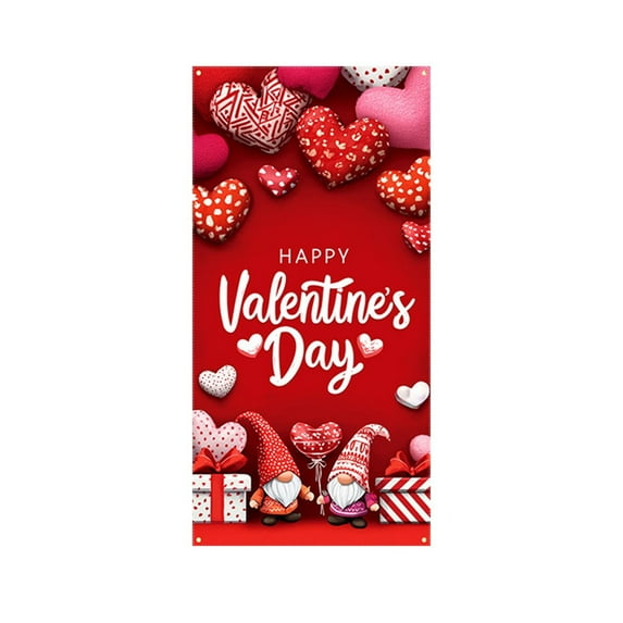 Gallickan Holiday Door Decoration, 35 x 72 Inch Valentine's Day Door Cover, Themed Door Curtain and Wall Hanging, Party Festival Decor for Living Room, Entryway, C