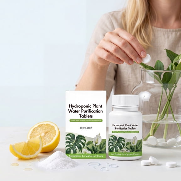 Gallickan Hydroponic Water Purification Tablets, Care for Aquatic Plants, Daily Gentle Maintenance, Nutrient Supplement, Clean