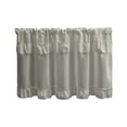 thumbnail image 1 of Gallickan Kitchen Curtains, Ruffled Decorative Half Curtain 45x100cm for Cabinet Shelf Kitchen Window Blocking Privacy Fabric Coffee Style, Gray, 1 of 9