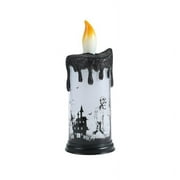 Gallickan LED Flameless Pillar Candles, Halloween Lights, Battery Operated Lighted Candle Ghost Skull Castle Decor Home Kitchen Living Room Decor, D