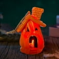thumbnail image 1 of Gallickan LED Halloween Decorations, Orange Halloween Pumpkin House Garden Statues for Autumn, Fairy House Fall Decorations Thanksgiving Gift, Orange, 1 of 6