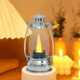 thumbnail image 1 of Gallickan LED Vintage Oil Lamp, Retro Mini Candle Light, Portable Night Light, Ambient Table Decor, Holiday Atmosphere Light, for Christmas Home Decoration, Silver, 1 of 6