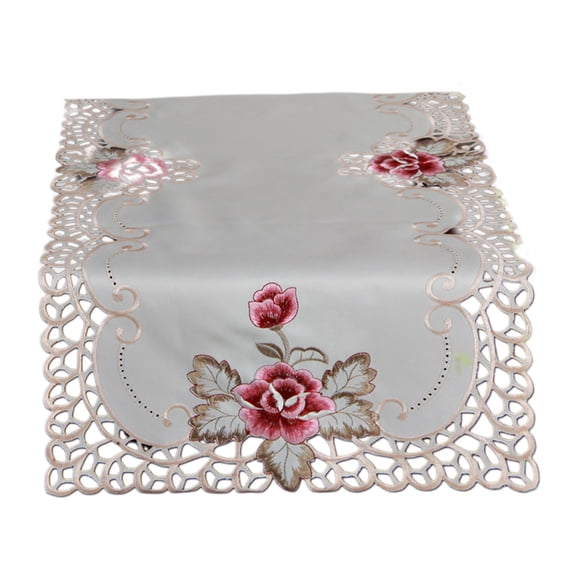 Gallickan Lace Tablecloth, Elegant Dining Table Cover, Washable Linen Look Tablecloth, 85x85 Inches Rectangle Size, for Holiday Decor, Christmas Dinner, and Valentine's Day