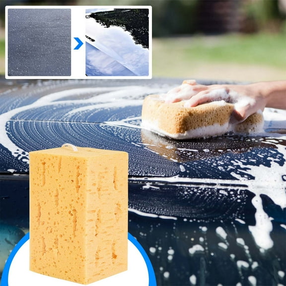 Gallickan Large Sponges, Car Cleaning Supplies - High Foam Cleaning Washing Sponge Pad for Car, Water Absorbent Sponge Block Car Cleaning Supplies, Yellow