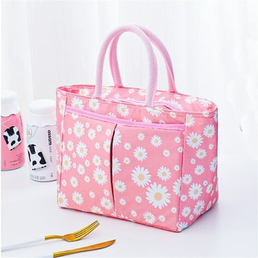 Gallickan Lunch Bag for Women Men, Insulated Lunch Box for Adult Reusable Lunch Tote Bag for Work, Picnic or Travel - Pink