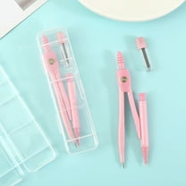 Gallickan Math Compass Set, Metal Drafting Tool for, Geometry Drawing Kit with Extension Bar, Multifunctional Classroom Study Instrument, Pink