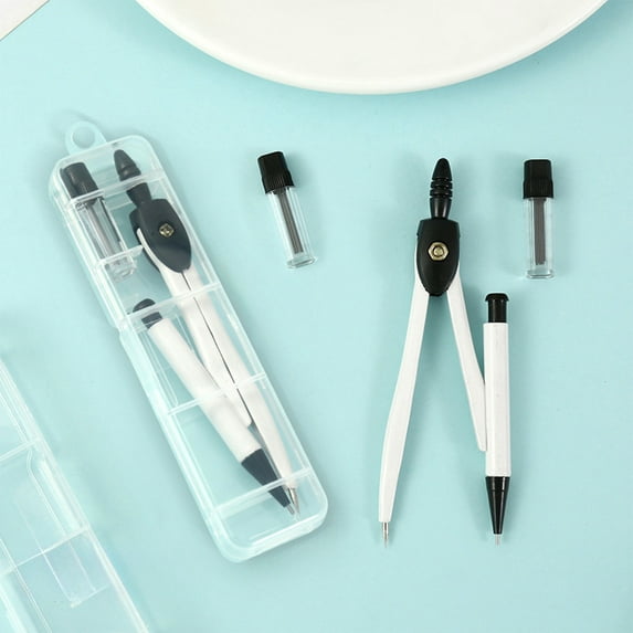 Gallickan Math Compass Set, Metal Drafting Tool for, Geometry Drawing Kit with Extension Bar, Multifunctional Classroom Study Instrument, White