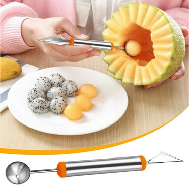 Gallickan Melon Baller Scoop, Stainless Steel Watermelon Cutter Fruit Digging Spoon Fruit Carving Tools Scooper for Cutting and Scooping Fruit Melons & Ice Cream, A