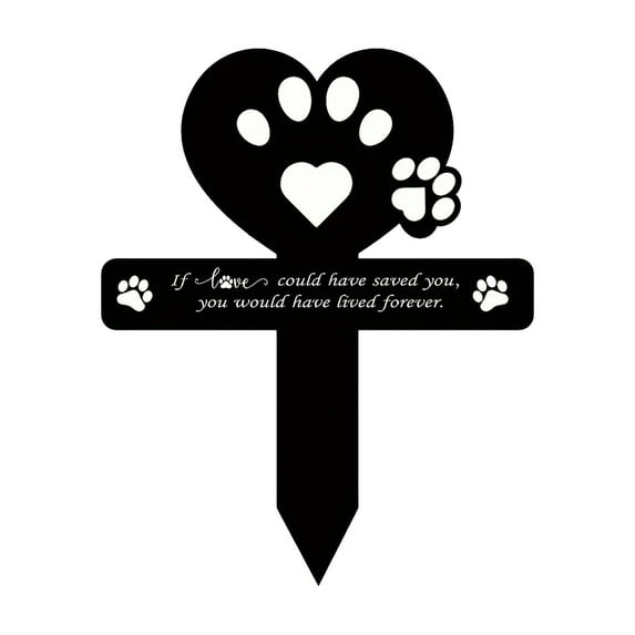Elainilye Memorial Plaque, Pet Loss Garden Decor Cross Pet Memorial Stone Outdoor Keepsake, Black
