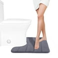 thumbnail image 1 of Gallickan Memory Foam Toilet Bath Mat, Commode Contour Rug, Soft and Comfortable, Super Water Absorption, Non-Slip Machine Washable for Bathroom, Toliet, Dark Gray, 1 of 7