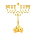 thumbnail image 1 of Gallickan Menorah Candle Holder, 9 Branch Gold Plated Hanukkah Menorah, Traditional Jewish Festival Candlestick, Elegant Shabbat Candle Holder, for Celebrations and Prayer, Gold, 1 of 6