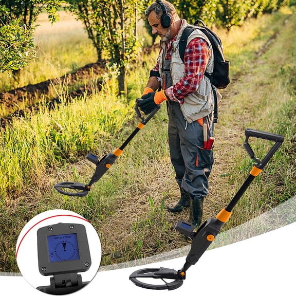 Gallickan Metal Detector for Adults Kids, LCD Display Adjustable Waterproof Search Coil, Beach Treasure Hunting, 8 Inch Detection Depth