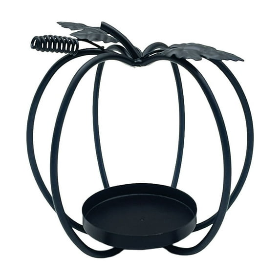 Gallickan Metal Pumpkin Candle Holder, Fall Festival Table Centerpiece, Iron Crafts Decor for Thanksgiving, Rustic Farmhouse Candle Stand, Black