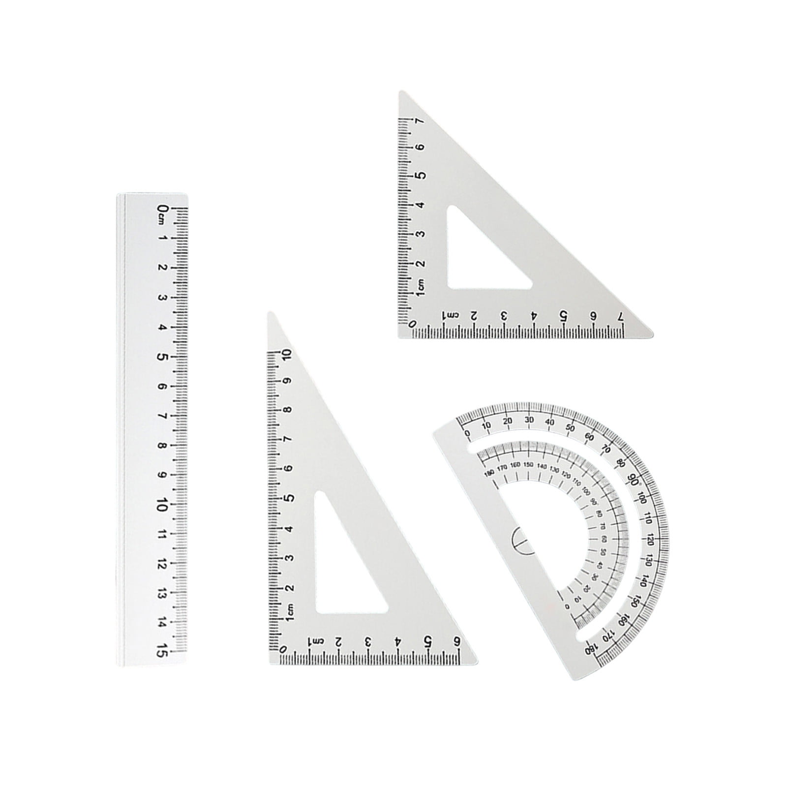 Gallickan Metal Ruler Set, 4 Piece Multi-functional Drawing Tool with ...