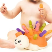 Gallickan Montessori Toys for Baby 1 2 3 4 Year Old, Turtle Toy Fine Motor Skills Toys, Toddler Learning Toys, Fine Motor and Sensory Toys for Kids Ages 12+ Months, Orange