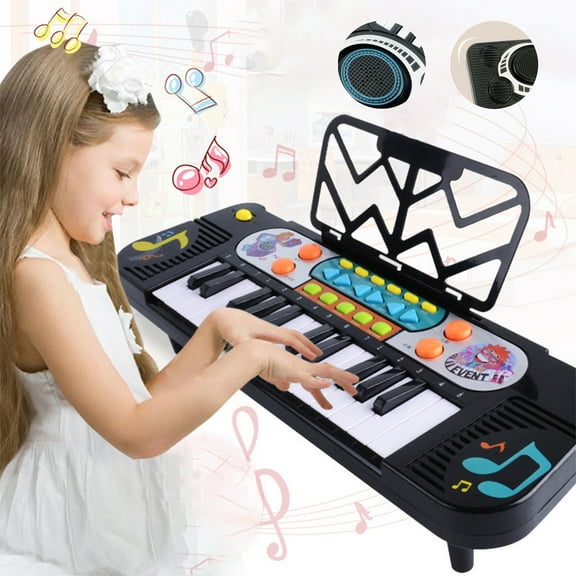 Gallickan Multifunction Kids Keyboard Piano, 25 Keys Piano for Kids Beginners, Electronic Piano Educational Musical Toys for 3-6 Year Old Boys Girls Chrismas Gifts, Black