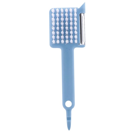 Gallickan Multifunctional Five-in-One Peeler, Vegetable Brush Bottle Opener Garlic Grinder, PP, Light Blue, Kitchen Gadget