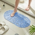 thumbnail image 1 of Gallickan Non-Slip Bath Mat, 13x25 Inch Tub Shower Mat with Suction Cups, Drain Holes Bathtub Floor Mat, Quick Dry Surface for Bathroom Safety, Light Blue, 1 of 6