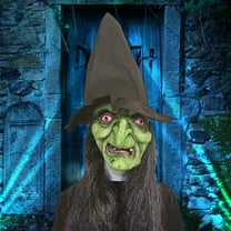 Gallickan Old Woman Witch Headgear with Hair Hat, Halloween Witches Hats, Womens Witch Role Play Supplies, Halloween Decorations for Outdoor Party Accessories, Multicolour