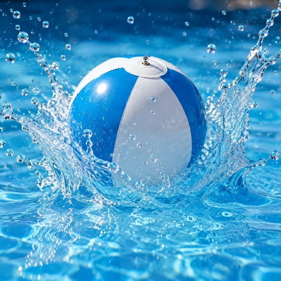 Gallickan PVC Inflatable Beach Ball, Outdoor Water Play Toy for Pool and Beach Fun, 1pc Blue